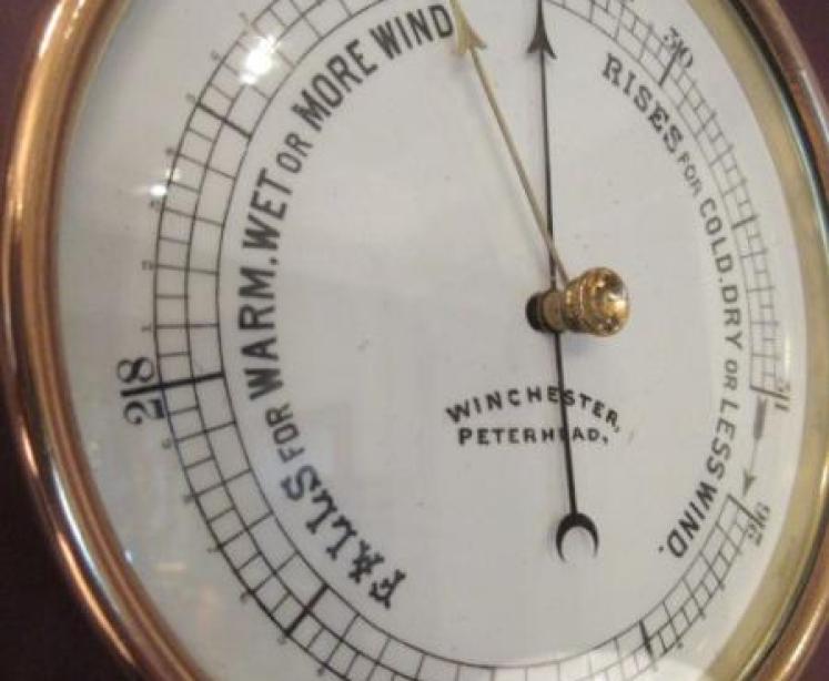 Antique Polished Brass Marine Barometer - Image 2