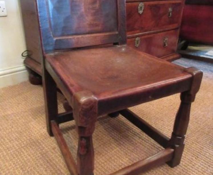 Rare Pair of Early Mouseman Panelled Back Side Chairs - Image 2