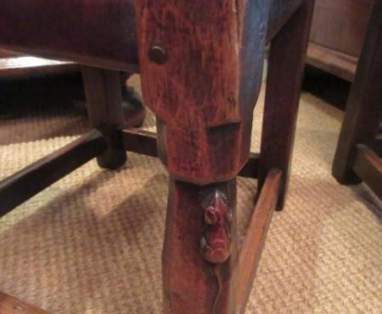 Rare Pair of Early Mouseman Panelled Back Side Chairs - Image 3