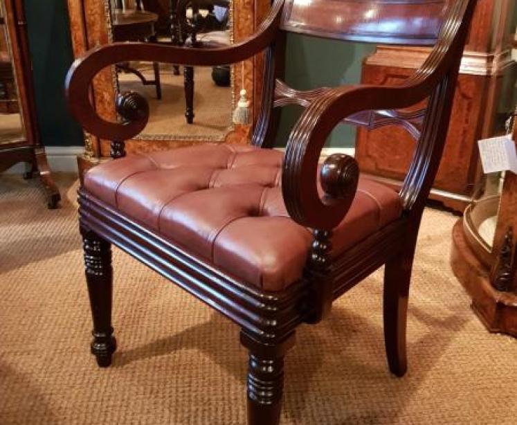 Antique Regency Period Mahogany Arm Chair - Image 1