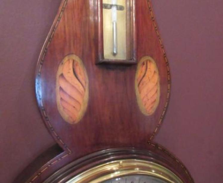 Top Quality Antique Sheraton Inlaid Banjo Barometer - Image 3