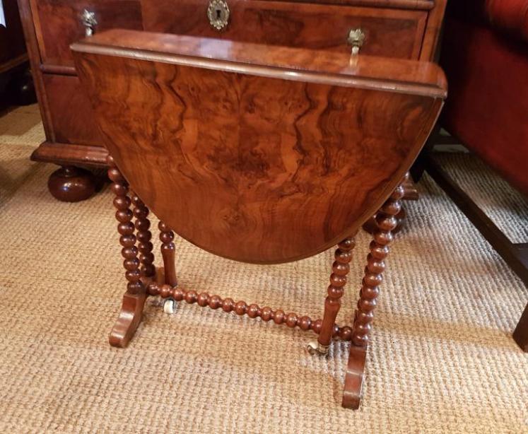 Victorian Figured Walnut 'Baby' Sunderland Table - Image 1