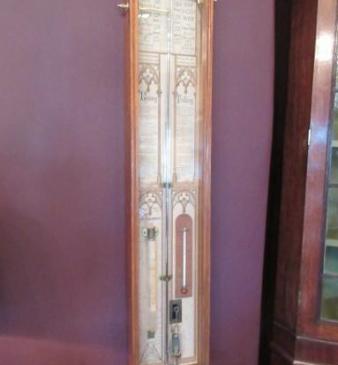 Edwardian Period Polished Oak Admiral Fitzroy Barometer