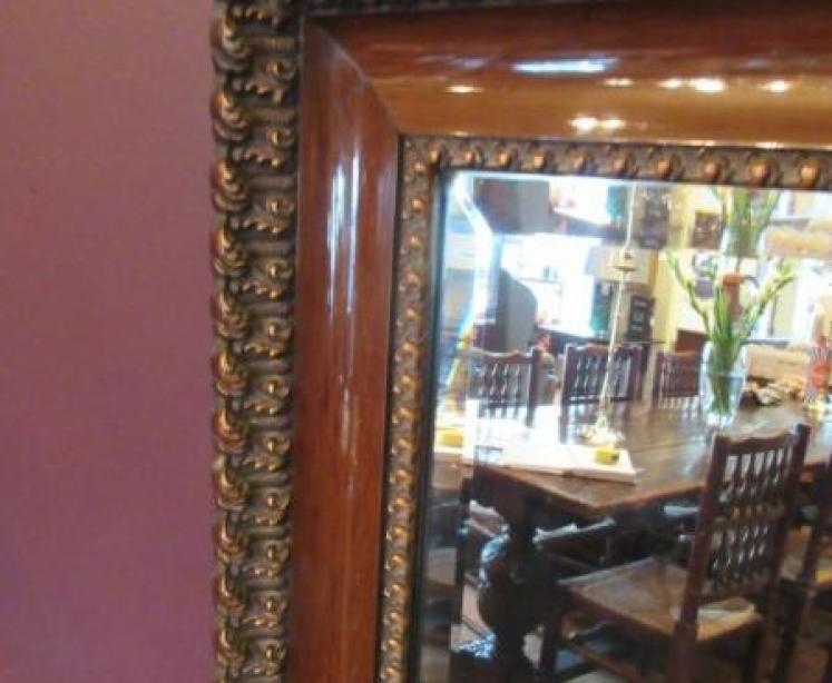 Antique Mahogany & Timber Gilt Dressing Mirror - Image 3