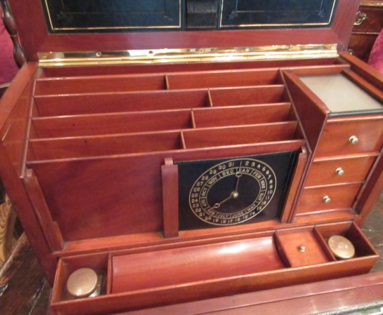 Superb Antique Flame Mahogany Dome Top Stationary Box - Image 2