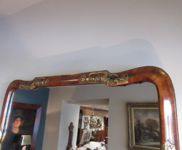 Mid Victorian Walnut & Gilt Ormolu Wall Mirror - Image 3