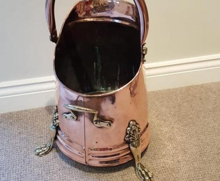 Antique Edwardian Copper Coal Scuttle - Image 2