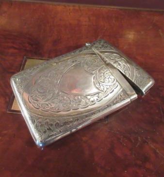 Antique Engraved Silver Card Case