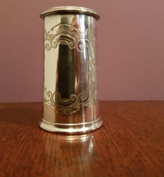 Engraved Silver Spirit Measure