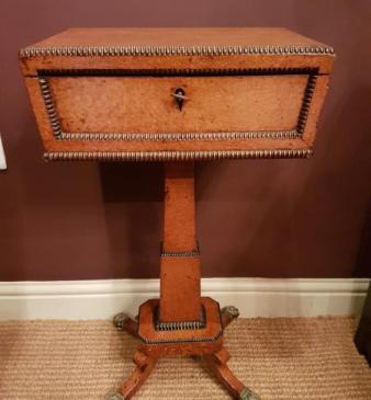 Superb Antique Regency Amboyna Teapoy