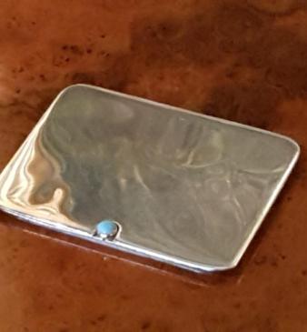 Antique Edwardian Silver Sliding Top Stamp Wallet