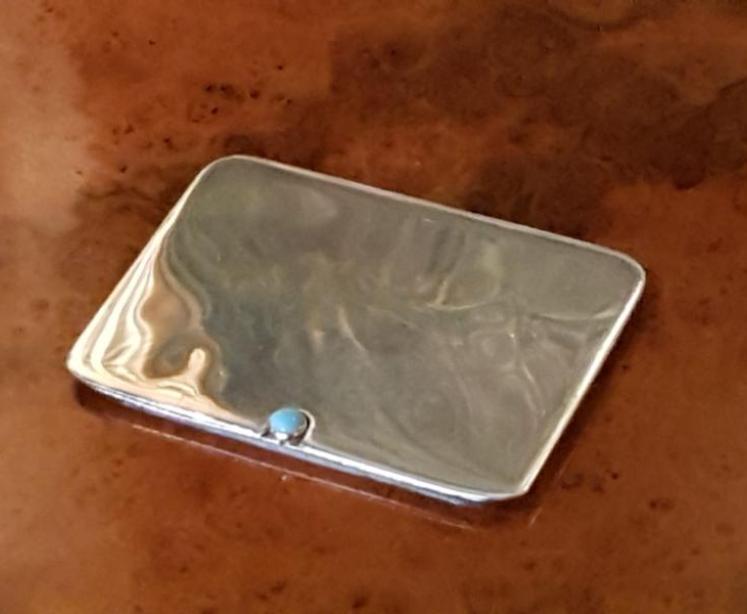 Antique Edwardian Silver Sliding Top Stamp Wallet - Image 1