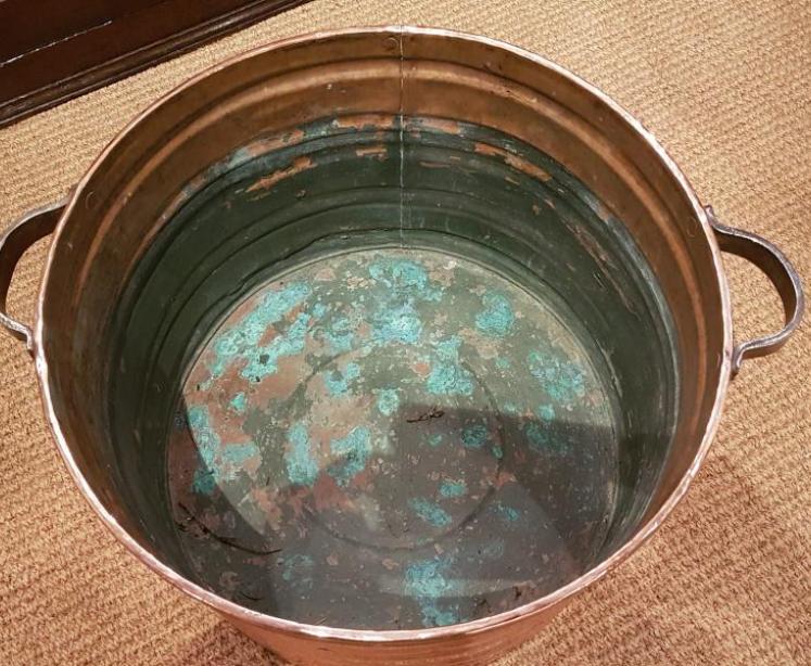 Antique Copper Country House Log Bin - Image 2