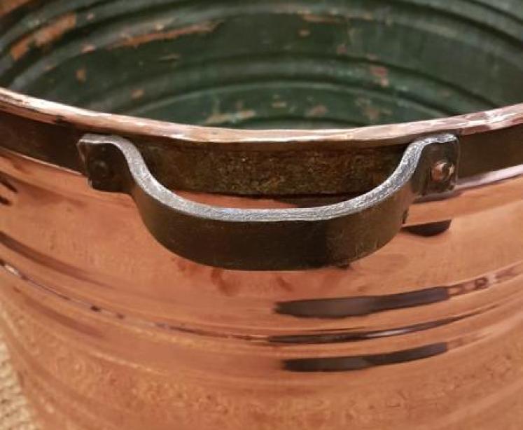 Antique Copper Country House Log Bin - Image 3