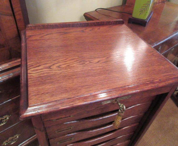 Edwardian Period Tambour Front Filing Cabinet - Image 2