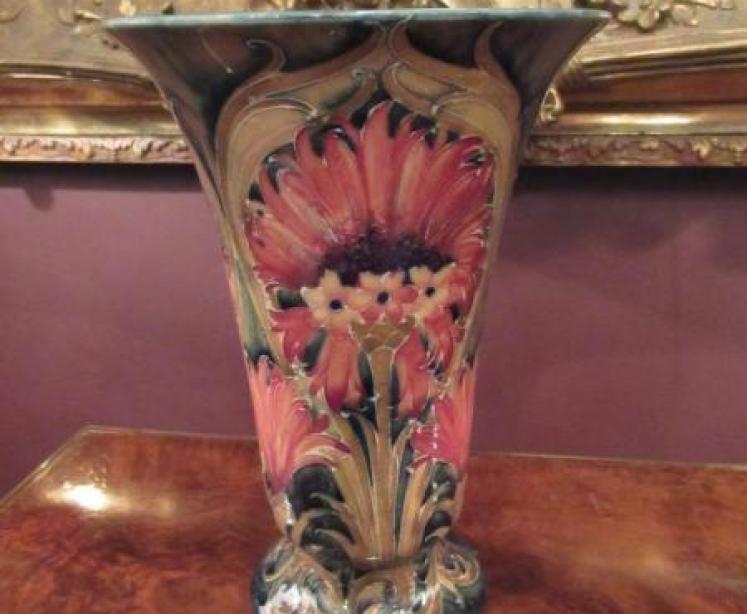 McIntyre Moorcroft Cornflower Flared Neck Vase - Image 1