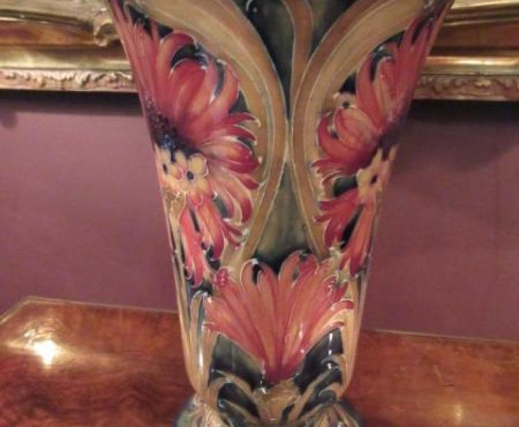 McIntyre Moorcroft Cornflower Flared Neck Vase - Image 3