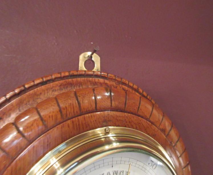 Mid Victorian Polished Oak Negretti & Zambra Barometer - Image 4