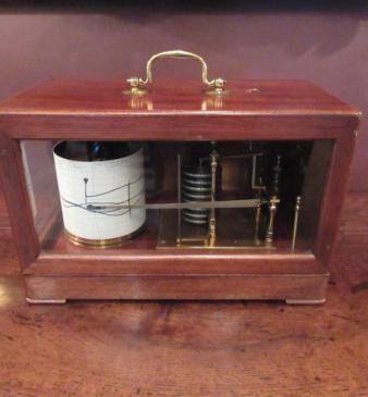 Antique Mahogany Cased Portable Barograph