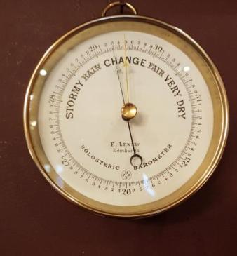 Late Victorian Brass Cased Lennie of Edinburgh Marine Barometer