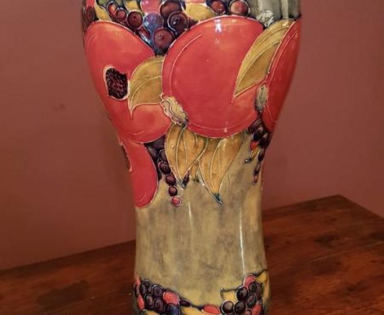 Superb Early Moorcroft Ochre Ground Pomegranate Vase - Image 2
