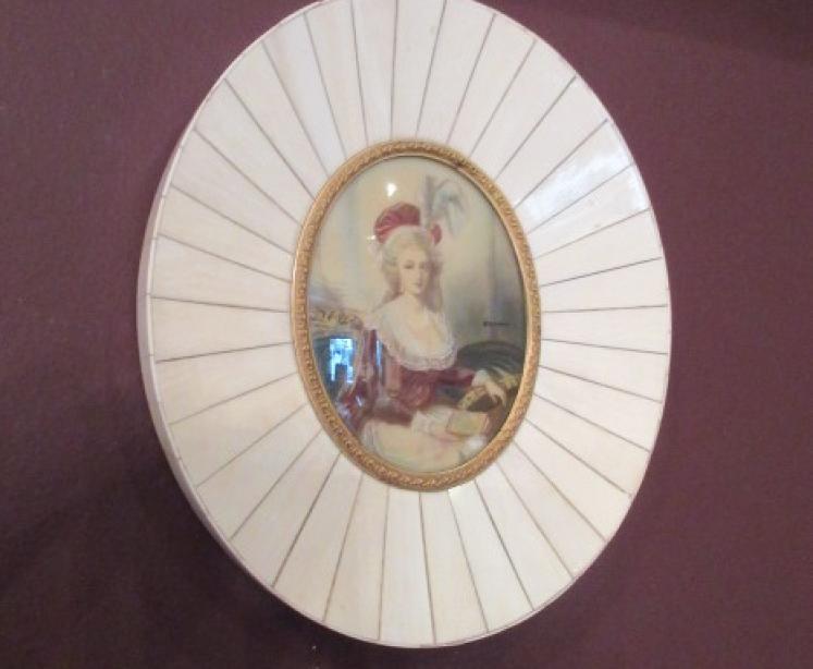 Oval Mid Victorian Miniature Portrait of a Lady - Image 1