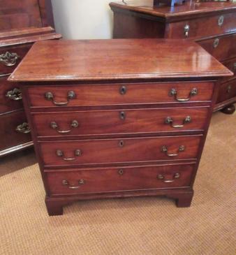Small George III Period Figured Mahogany Chest
