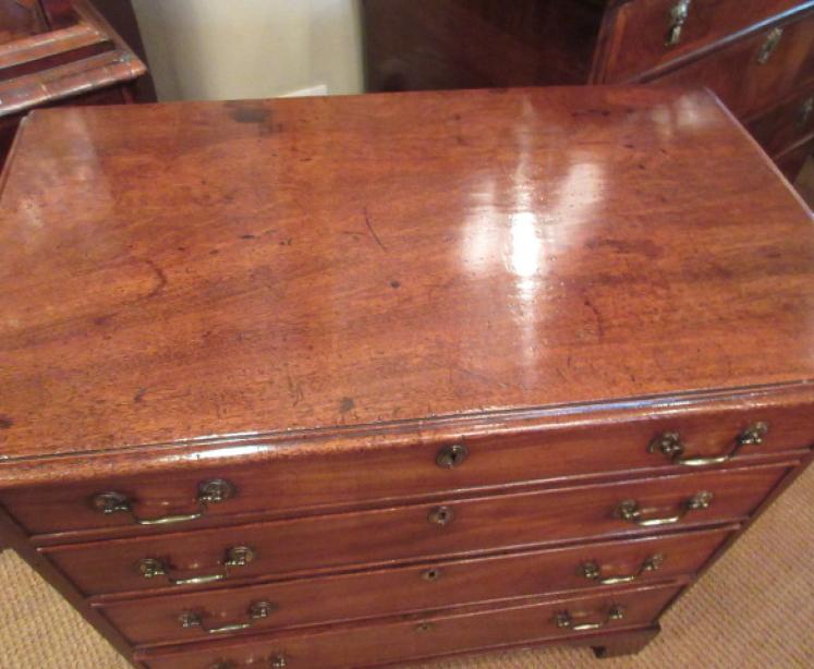 Small George III Period Figured Mahogany Chest - Image 2