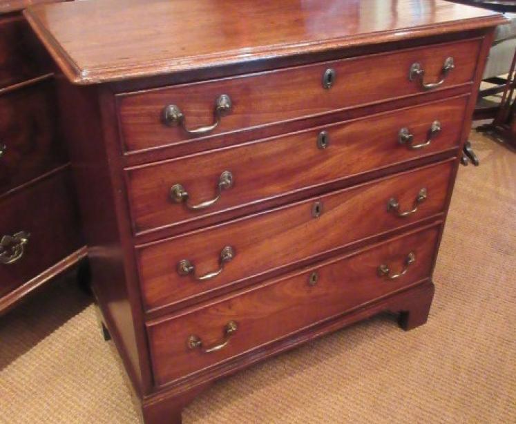 Small George III Period Figured Mahogany Chest - Image 5