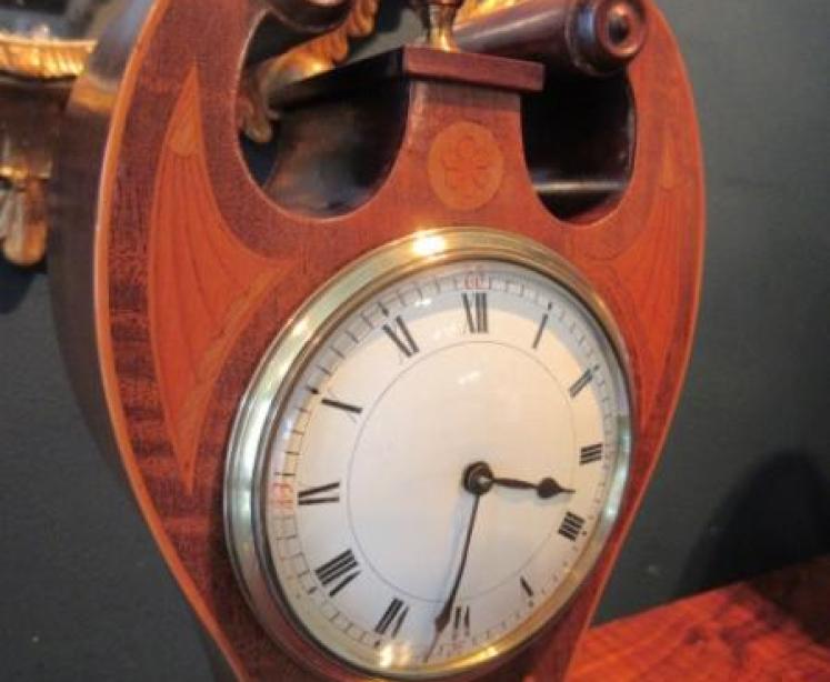 Fine Antique Sheraton Inlaid Mantel Clock - Image 7