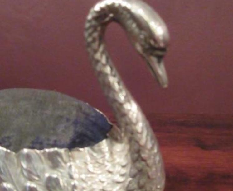 Large Edwardian Antique Silver 'Swan' Pin Cushion - Image 2