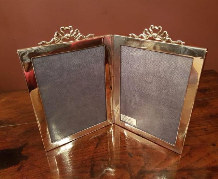 Quality Antique Edwardian Silver Double Photo Frame - Image 1