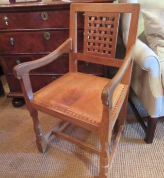 1950's Mouseman Adzed Oak Armchair
