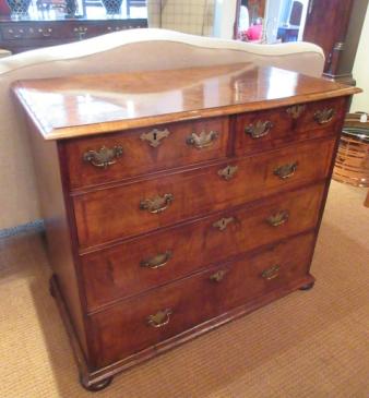 George I Period Figured Walnut Chest of Drawers