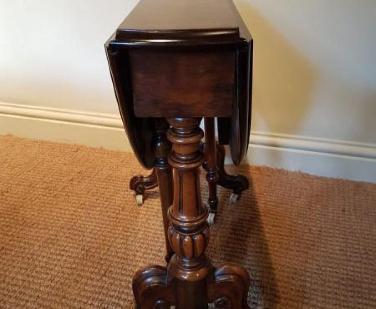 Fine Mid Victorian Burr Walnut Baby Sunderland Table - Image 3