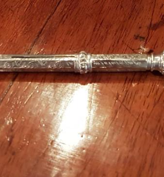 Edwardian Engraved Silver Propelling Pencil