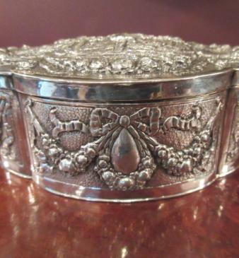 19th Century Continental Silver Shaped Table Box