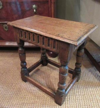 Antique Georgian Style Oak Joint Stool
