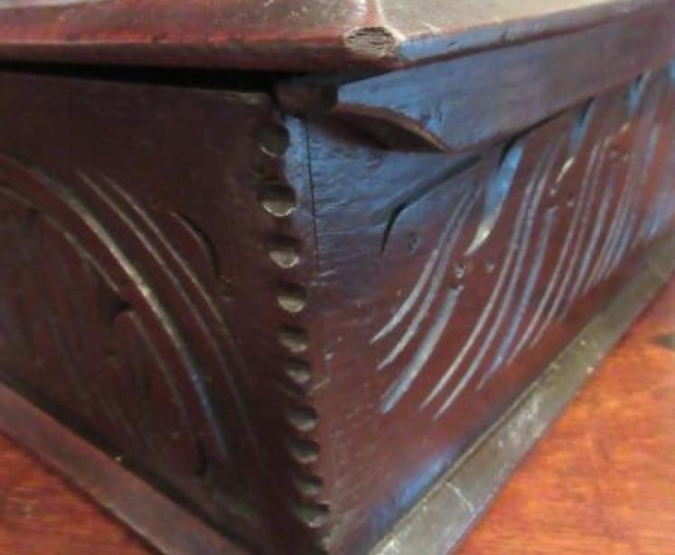 Early Period Antique Oak Deed Box.c.1700 - Image 3