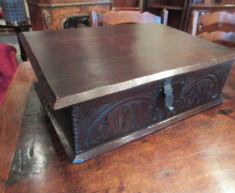 Early Period Antique Oak Deed Box.c.1700 - Image 5
