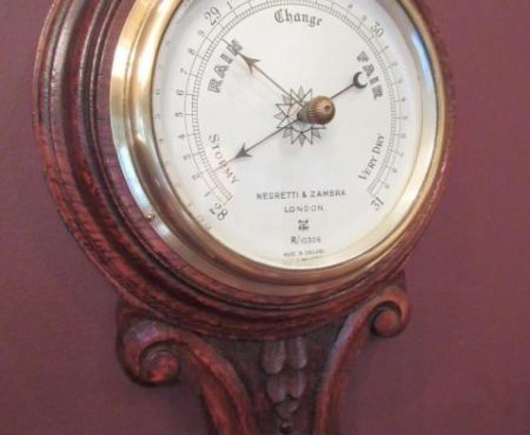 Small Antique Negretti & Zambra Banjo Barometer - Image 2