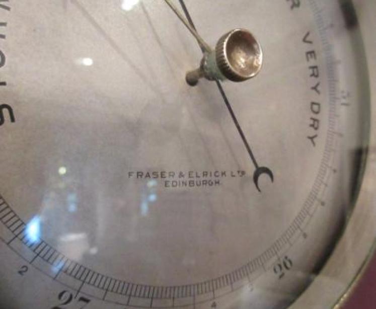 Antique Polished Oak Edinburgh Barometer - Image 4