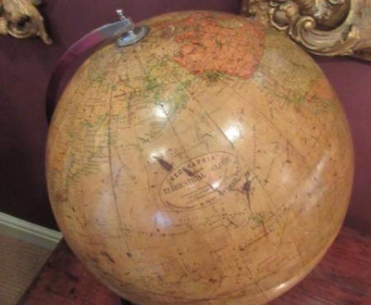 Antique 12" Geographia Paper Mache Terrestrial Globe - Image 2