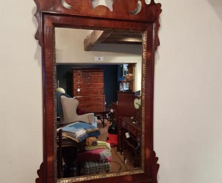 Antique George III Period Walnut Mirror - Image 1