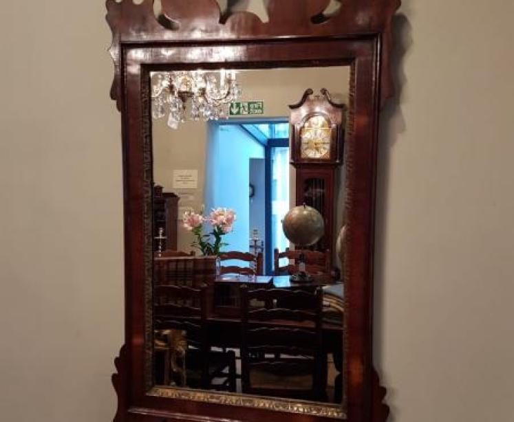 Antique George III Period Walnut Mirror - Image 5