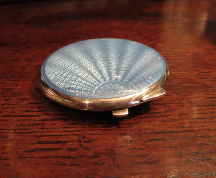 Art Deco Silver & Blue Enamel Compact - Image 2