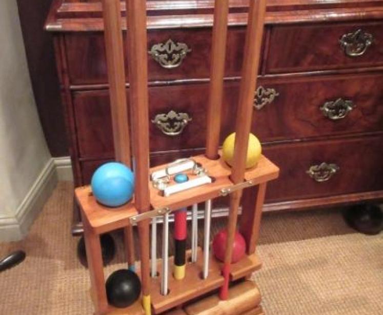 Edwardian Period Antique Croquet Set in Stand - Image 1