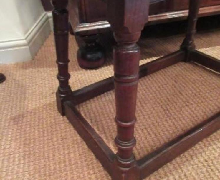 Large George III Period Antique Oak Joint Stool - Image 2