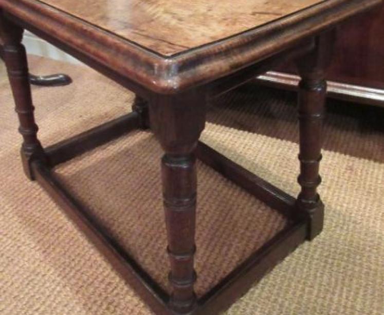 Large George III Period Antique Oak Joint Stool - Image 3