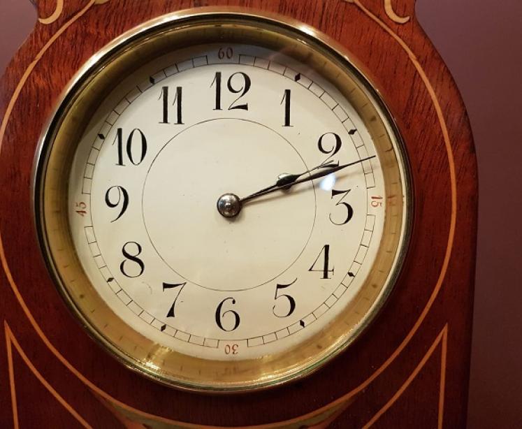 Antique Sheraton Inlaid Mantel Clock - Image 2